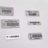 Étiquette d'identification d'actifs en acier inoxydable numérotée pour machines, outils informatiques et données, gravée au laser, avec bande nationale, pour l'expédition et la gestion des actifs