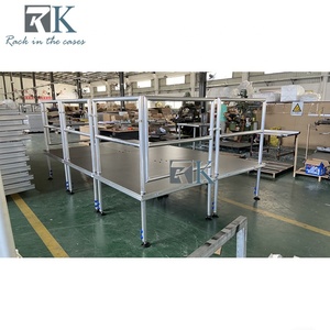 <b>Aluminum</b> Alloy & Plywood Heavy Duty Four Legs Portable Moving Platform Stage for Exhibit Booths - Product Image 4