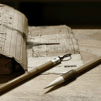 Pennello per Calligrafia in Pelo di Cincillà di Media Grandezza, Confezione Personalizzata, Pratica di Scrittura Sigillata e Calligrafia Clericale