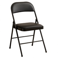 Chaises de salle à manger pliantes modernes en métal avec coussin rembourré, cadre en acier noir, couleur personnalisable, mobilier pour la maison, hôtel, intérieur et extérieur