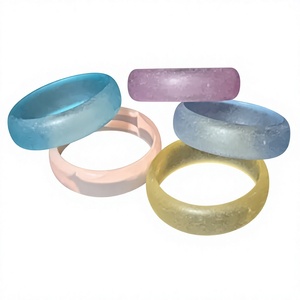 Pulseras de Acrílico Vintage, Diseño Verde y Rosa, Joyería de Resina Acanalada, Pulseras Unisex de Moda, Accesorios Elegantes - Product Image 4