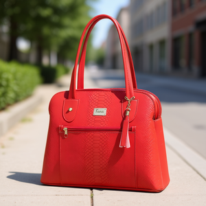 Bolso Bandolera Hecho a Mano para Mujer Fana Idalia Estilo Moderno Rojo Casual Clásico de Gran Capacidad con Solapa Étnica y Logo de Personaje con Tres Cadenas - Product Image 2