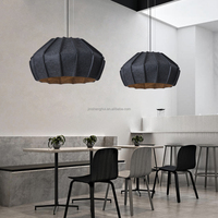 Suspension LED personnalisable en feutre acoustique, lumière blanc chaud 3500K, abat-jour en PET, corps gris, garantie 5 ans, pour maison et bureau, CRI90, ROHS, taille moyenne