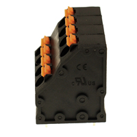 Connecteur de bornier fixe à double ressort noir GSL005H2-5.0-2x4P, pas de 5,0 mm / IEC 300V10A/320V17.5A Certifié CE
