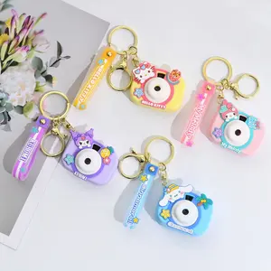 Instagram hit Original cartoon Sanrio Camera mini projector Cute student schoolbag hanging ornament silicone keychain