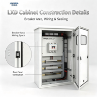 Armoire de distribution électrique extérieure personnalisée LIXINDA IP54 avec serrure mécanique, coffret de contrôle électrique en métal thermolaqué