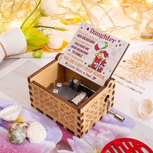 Caja de Música de Madera Contrachapada Popular, Excelente Regalo para Familiares, Amigos, Niños y Estudiantes, Diseño Navideño, Caja de Música de Madera de Cuerda Manual - Product Image 4