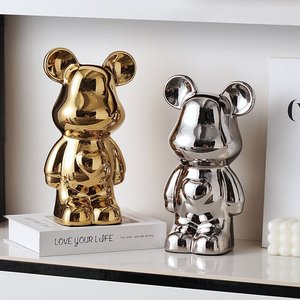 Jarrón Decorativo de Cerámica de Lujo con Diseño de Oso, para Sala de Estar, Mueble de <span class=keywords><strong>TV</strong></span>, Pasillo o Escritorio - Product Image 1