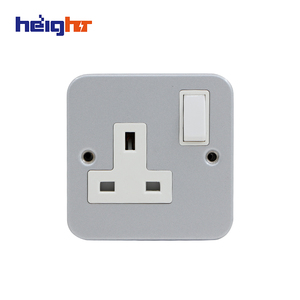 IP55 Waterproof Single Electric Switch <strong>Socket</strong> Box <strong>13A</strong> Metal Clad Wall <strong>Socket</strong> <strong>UK</strong>/EU/CN Plug Standard - Product Image 4
