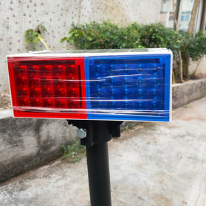 Nhà Máy bán hàng trực tiếp Dual-Sided giao thông LED Đèn hiệu năng lượng mặt trời Strobe ánh sáng màu đỏ màu xanh cho báo động an ninh cảnh báo chế tạo dịch vụ - Product Image 3