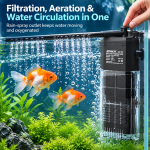 Filtro Interno per <span class=keywords><strong>Acquario</strong></span>, Pompa Filtrante a 3 Stadi, Pompa Sommergibile per Piccoli Acquari Domestici - Product Image 2