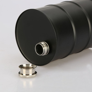 Aangepaste 25Oz/750Ml Tonvormige Rvs Heupfles Zwart Alcohol Whisky Heupfles Fles - Product Image 4