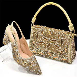 Zapatos de Tacón Alto Estilo Africano Italiano para Mujer, con Bolso a Juego para Bodas y Fiestas, Bolsos de Mano para Bodas Nigerianas - Product Image 3