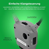 Casque TV numérique sans fil 2,4 GHz supra-auriculaire à ajustement personnalisé pour seniors, Plug & Play, portée 30 m, station d'accueil, charge de deux batteries, 13 mm