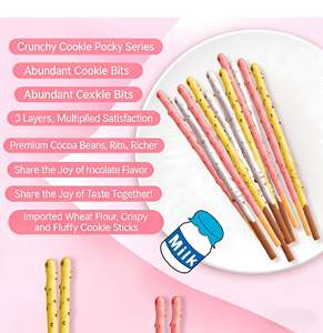 Bâtonnets de biscuits Pocky Rabbit saveur fraise avec grains de fraises véritables et blé entier, emballage <span class=keywords><strong>lapin</strong></span> mignon - Product Image 3