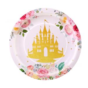 Princess Castle Wallpaper para fiesta de cumpleaños de niña Vajilla y decoraciones de mesa - Product Image 5