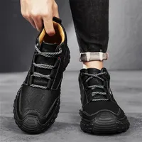 Sepatu Bot Pria Kulit Asli Kualitas Tinggi Sepatu Kasual Pria Buatan Tangan Bernapas Sepatu Jalan Nyaman Sepatu Boat Merek Mewah