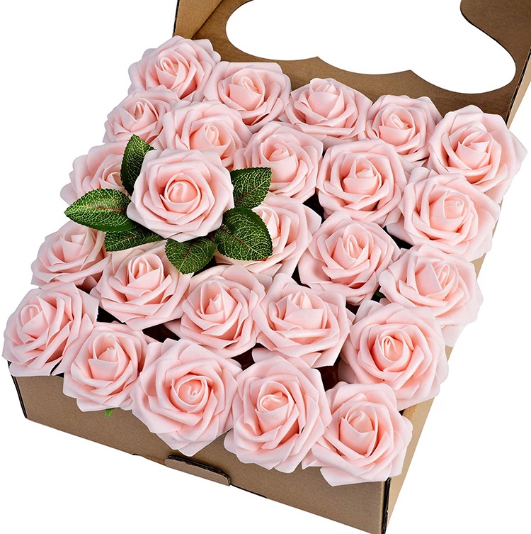 Ramo de rosas artificiales con vástago para boda, decoración para el hogar, fiesta, <span class=keywords><strong>Baby</strong></span> <span class=keywords><strong>Shower</strong></span>