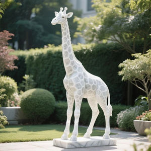 Escultura de Jirafa de Mármol Decorativa para Jardín Exterior, Tallada a Mano, Estilo Tongmei Moderno, Tamaño Personalizado - Product Image 4