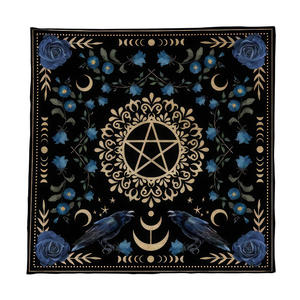 قمر أسود بطاقة التارو مفرش المائدة زهرة الحياة مذبح القماش الوثني البندول السحر السحر التنجيم بطاقة حصيرة - Product Image 6