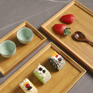 Japanese-style bamboo <b>tray</b>, hotel/business dining plate, right-angled <b>tray</b>, <b>tea</b> <b>tray</b>, household bamboo plate, restaurant fruit - Product Image 3