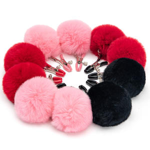 БДСМ бондаж, чувственный массажер для груди с перьями, стимуляция груди, экзотические аксессуары, пушистый шар, эротические зажимы для сосков - Product Image 4