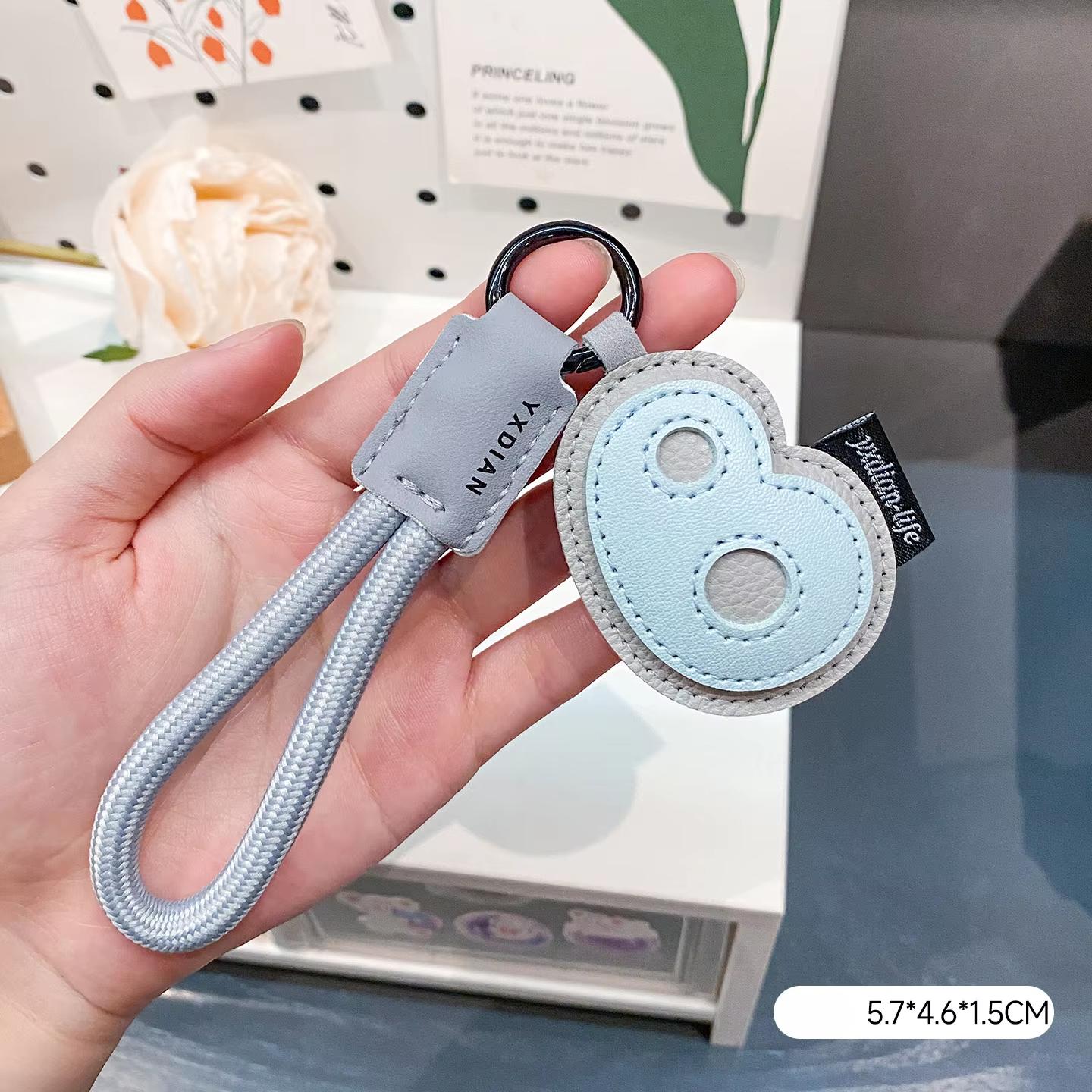 Leather letter pendant-b