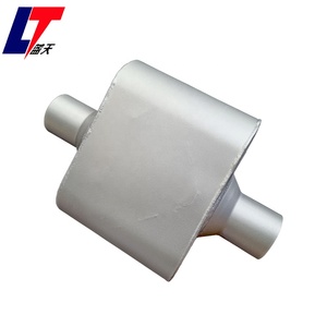 Silenciador de escape con cámara plateada ovalada de acero aluminizado de 4 "x 9" 2,5 para <span class=keywords><strong>Flowmaster</strong></span> Super 10 - Product Image 2