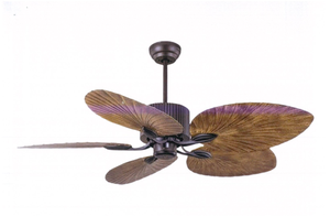 พัดลมเพดานสไตล์ชนบทเอเชียตะวันออกเฉียงใต้ขนาด 52 นิ้ว พร้อมโคมไฟทรงใบปาล์มแบบโบราณ - Product Image 6