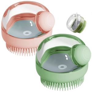 Nouvelle brosse en silicone souple 2025 avec poils en caoutchouc pour massage des animaux, distributeur de shampoing, brosse de bain pour chiens et toilettage des chats sous la douche - Product Image 1