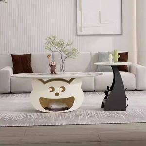 High-end Home Oval Coffee <b>Table</b> Living Room Rental <b>Small</b> Apartment Plastic Material Modern Eco-Friendly Customizable No - Product Image 1