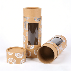 Nouvel emballage cylindrique personnalisé en carton kraft recyclé et biodégradable pour bouteille d'eau de 500 ml - Product Image 1