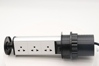 Prix d'usine en aluminium Table élévatrice manuelle Socket Tower Design caché 4 prises CA UK US Plug Standards 16a 13a 15a 10a