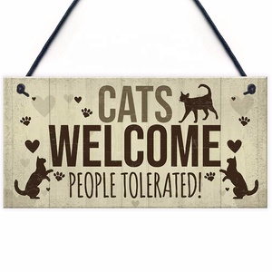 Enseignes de bois personnalisées OEM, pendentif mural, vente <span class=keywords><strong>en</strong></span> gros, panneaux pour chats, décoration de porte avant, de maison, rustique, vente <span class=keywords><strong>en</strong></span> gros - Product Image 4