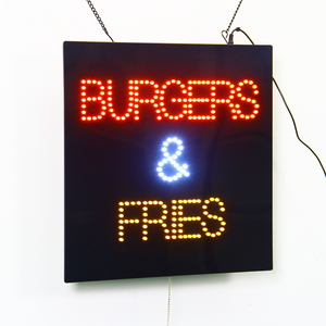 16*16 "siêu sáng bánh mì kẹp thịt & Khoai tây chiên dẫn mở dấu hiệu ánh sáng hoạt hình thức ăn nhanh cửa hàng hiển thị - Product Image 4