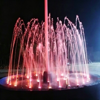 Fuente de Agua Decorativa Subacuática Personalizada de Acero Inoxidable con Luces LED, Fuente de Agua Musical Cuadrada para Exteriores