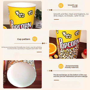 WELCOTECH - Vasos de Papel Desechables Personalizados al por Mayor para <span class=keywords><strong>Palomitas</strong></span> de Maíz, Tazas de Papel con Marca para <span class=keywords><strong>Palomitas</strong></span> de Maíz - Product Image 3