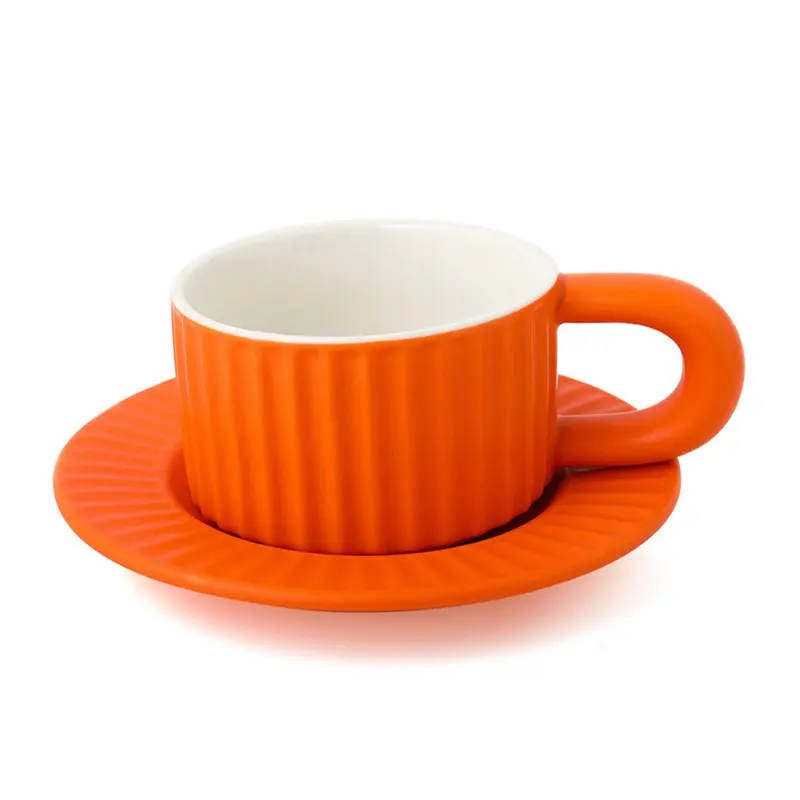 UCHOME Modern Simple Solid Color Ceramic Couple Mug Light Luxury Office Afternoon Tea cup Set