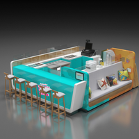 M2 Display UK Ice Cream Mall Kiosk Design Food Bar Meubles Vitrine Café LED Cabinet Design d'intérieur pour Restaurant