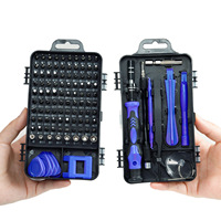 Boîte à outils de tournevis 115 en 1 avec acier au chrome-vanadium, étui rigide en PP+TPR pour la réparation de téléphones mobiles et d'ordinateurs, outils à main OEM