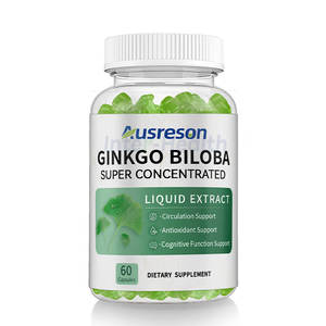 Gomitas de Extracto de Ginkgo Biloba Halal Ausreson, Suplemento Natural para la Salud Cerebral y la Memoria, Gomitas de Ashwagandha, Ginseng y Ginkgo Biloba - Product Image 1