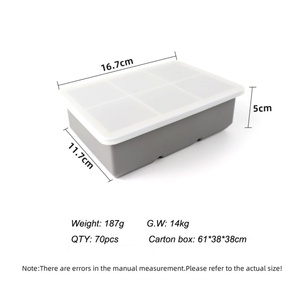 Promotions square Shaped Silicone Cube Mold <b>Ice</b> <b>Cream</b> Stick Tray with Lid - Product Image 2