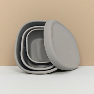 Conteneurs de stockage alimentaire en silicone 3 pièces, directement de l'usine, boîtes réutilisables avec couvercles pour les fêtes de Noël, les collations, le camping, le déjeuner, la boîte à bento - Product Image 4