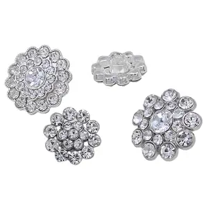 round clear crystal stone snap button rhinestone button for sewing garments accessories