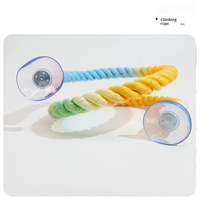 C&C Cage à oiseaux suspendue en corde de polyester, écologique, durable, légère et colorée, avec jouets à mâcher pour l'entraînement des oiseaux