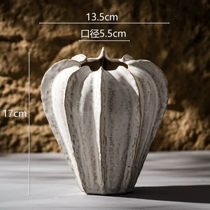 Jarrón de cerámica blanca estilo <span class=keywords><strong>Wabi</strong></span>-Sabi - Product Image 2