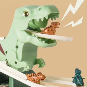 Juego de Montaña Rusa con tobogán de aventura eléctrico para interiores, pista de carreras de dinosaurios para niños pequeños con música ligera, regalo de plástico para niños - Product Image 1