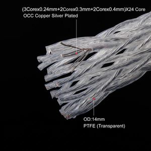 12AG 24 Strands Braided OCC Single Crystal Copper Silver Plated HiFi Bulk Speaker Cable Professional Main Audio Connection Wire - Product Image 2