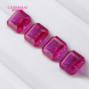 Cadermay Synthetic Ruby Square Loose Stone Pink For Jewelry Making - Product Image 1