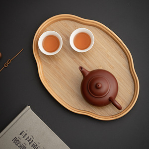 Bamboo <b>Tea</b> <b>Tray</b> Oval Square Shape Multifunctional Serving <b>Tray</b> For <b>Tea</b> Brewing Fruit Storage Dry Brewing Use - Product Image 2
